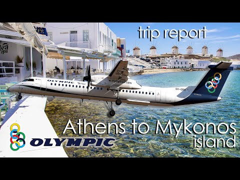 Flying during Covid-19 pandemic Athens to Mykonos island | Olympic Air | Dash 8 | Trip Report