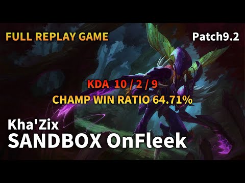 SANDBOX OnFleek JUNGLE Kha'Zix VS Jarvan IV Replay S9 / 정글 카직스 VS 자르반 4세 관전 시즌9 - 9.22 KR