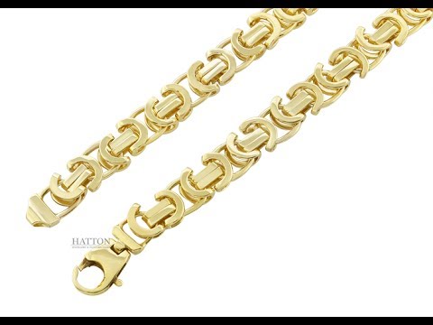 9k 14k 18k Heavy Flat Byzantine Chain- Hatton Jewellers London