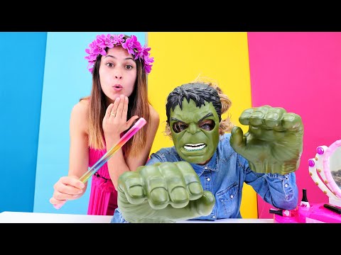 Spielzeug Video mit Nicole. Pinky Fee verpasst Nicole ein neues Image. Lustiges Video für Kinder