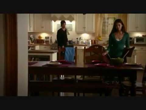 Elena and Damon in the kitchen (1x13)