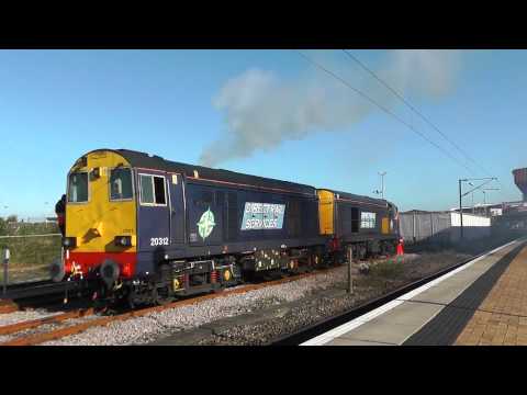 DRS Class 20 Diesel Locos Nos. 20312 & 20308 Starting Up At York - 9th Oct 2012.m2ts