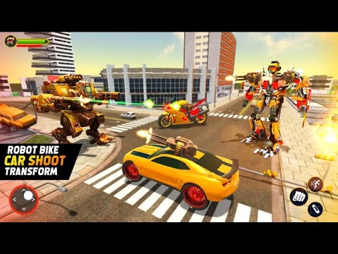 Flying Helicopter Robot Car Transform Shooting War Games Androit Game Play #01 Video