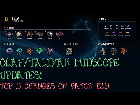 Olaf/Taliyah Updates Are Here! Top 5 Changes of Patch 12.9