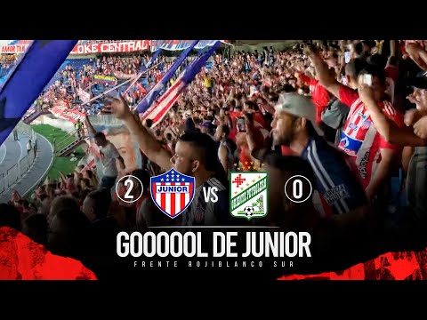 "GOL DE BORJA  | Junior 2-0 Oriente Petrolero - Frente Rojiblanco, Copa Sudamericana 2022" Barra: Frente Rojiblanco Sur • Club: Junior de Barranquilla