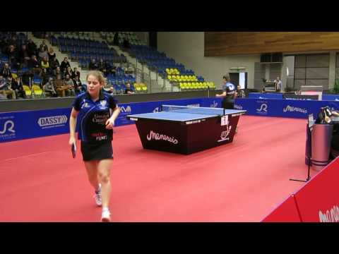 B-K-Tafeltennis 2015 ...1/4 finale Dames A..... laatste set