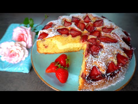 Strawberry cake filled ❗ Quick, easy and delicious 😃👩
