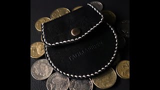 HOW TO MAKE A LEATHER COIN POUCH ?! LEATHER CRAFT