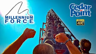 2024 Millennium Force Roller Coaster On Ride Back Seat 4K POV Cedar Point
