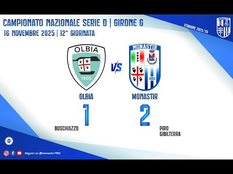 16/11/2025 Olbia - Monastir (Goal and Highlights)