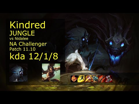 Kindred Jungle vs Nidalee - NA Challenger 12/1/8 Patch 11.10 Gameplay