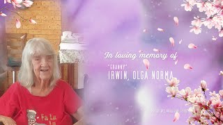 Memorial service for Olga Norma Irwin “Granny”