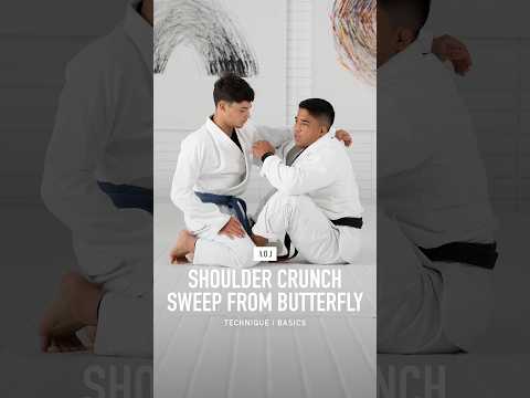 Shoulder Crunch Sweep From Butterfly Guard by Andy Murasaki