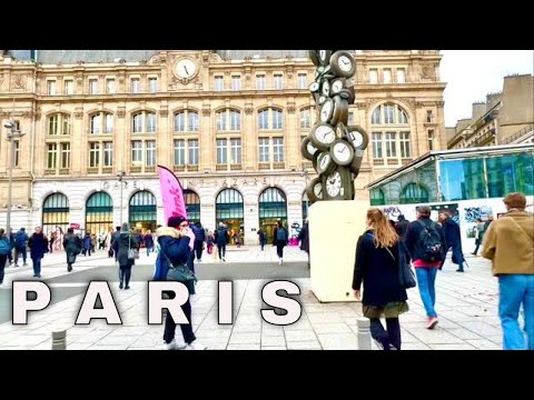 Paris France - Walking Around Gare Saint-Lazare - Paris Walking Tour 4K