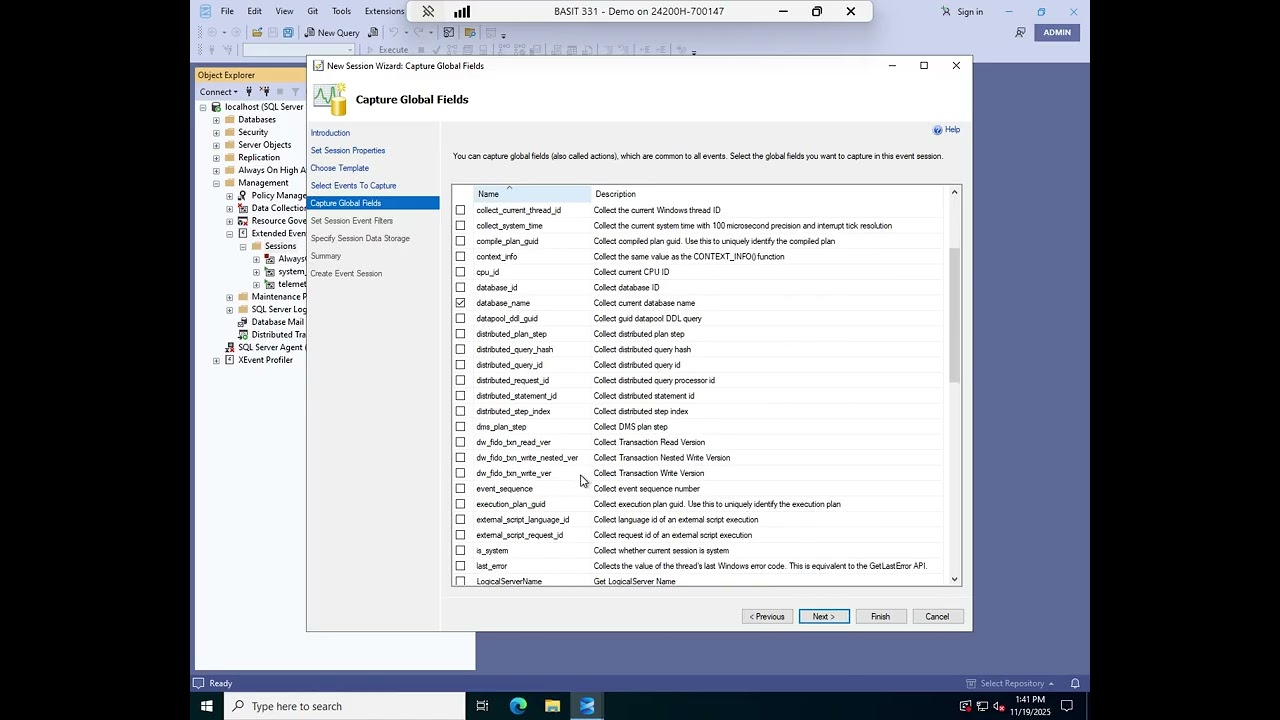 Creating SQL Server Extended Events sessions