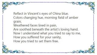 Vonda Shepard - Vincent Starry Starry Night Lyrics