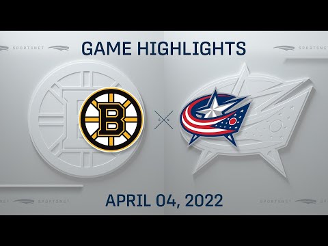 NHL Highlights | Bruins vs. Blue Jackets - April. 4, 2022