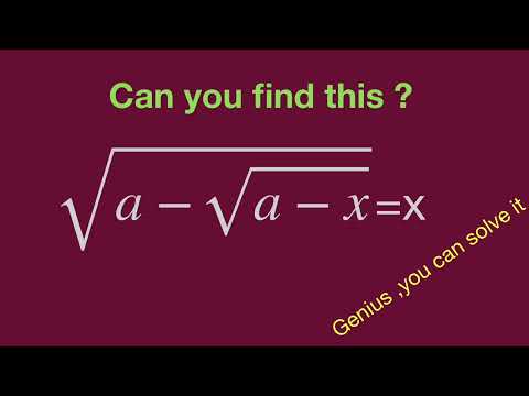 Can You find this , Nested Square Root Puzzle?Math Olympiad,relation of unkow items