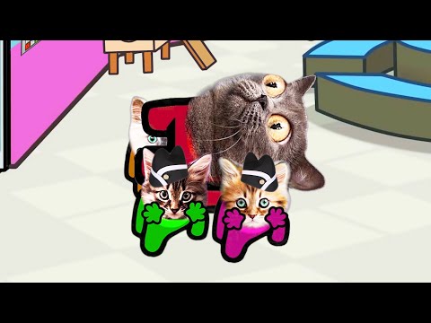 Cat and CREWMATES 🙀👍👌❤️ All stories Pushcat animation. Non stop