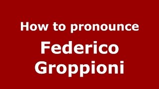 How to pronounce Federico Groppioni