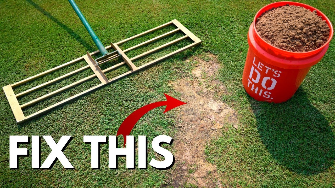 LEVELING a BUMPY LAWN with SOIL and SAND