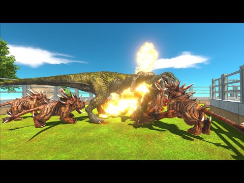 Carnivore Dinosaurs vs INFERNALS Death Maze Championship  - Animal Revolt Battle Simulator