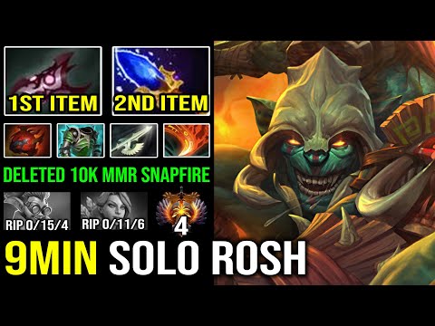 How to Delete 10K MMR God From Mid Lane | Ultra 1v5 Tanker 9Min Solo Roshan with Aghanim Huskar DotA