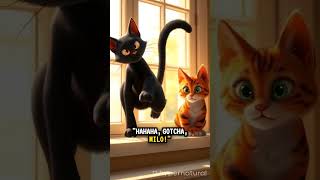 Milo &amp; Luna’s Hilarious Pillow Battle! 🐱🐦#cartooncat #shorts