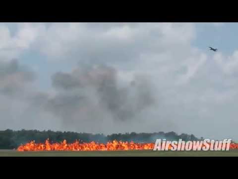 CF-18 Hornet Airfield Attack with Pyro and Wall of Fire (Strafing/Bombing Runs)