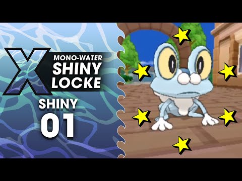Pokémon X MonoWater ShinyLocke  - SHINY #01 SHINY FROAKIE 7426 SOFT RESETS
