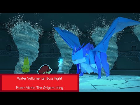 Water Vellumental Boss Fight - Paper Mario: The Origami King