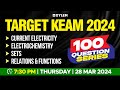 Target KEAM 2024 100 Questions Series Current Electricity Electrochemistry Sets Relations