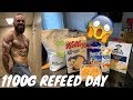 EATING 1100G CARBS 6.5 WEEKS OUT | EPIC REFEED DAY | EATING CARBS & GETTING SHREDDED.