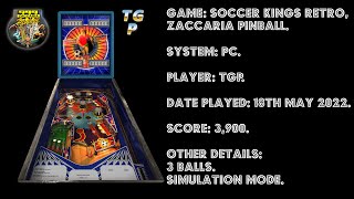 Soccer Kings Retro - Zaccaria Pinball - Simulation mode, 3 balls - 3,900 points.