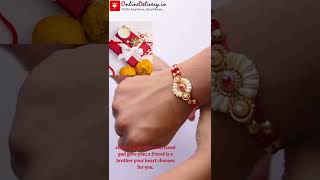 Red and White Rakhi for Raksha Bandhan