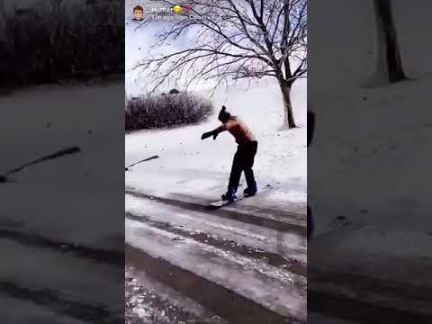 Snowboarding clips of jumps, tricks and fails in Wichita Kansas