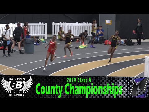 Girls 300m @ 2019 Class A County Championships A @ St. Anthony's HS (Long Island NY)