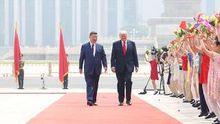 El presidente de China, Xi Jinping, celebra una ceremonia de bienvenida para Trump
