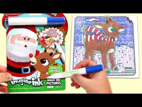Rudolph & Santa Claus Christmas Imagine Ink Coloring Book with Magic Invisible Ink Satisfying Video! - YouTube