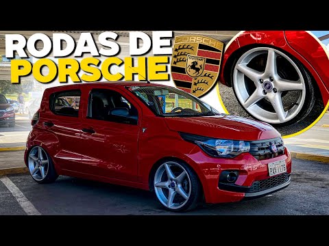 PROJETO DIFÍCIL DE SE VER NA RUA, FIAT MOBI REBAIXADO COM RODAS RÉPLICAS DE PORSCHE!