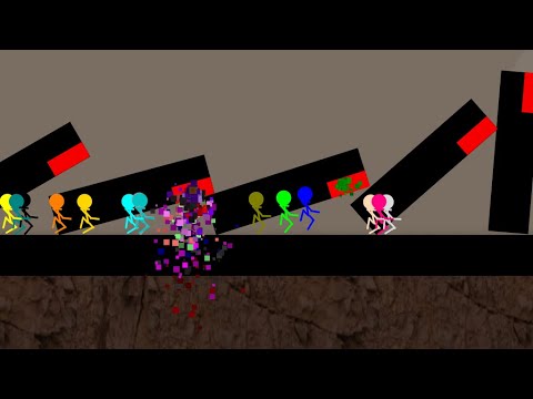 marble race  -  Escape Giant Dominoes  -Algodoo sTICKMAN - Survival Race in Algodoo