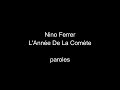 Nino Ferrer-L' Année de la Comète-paroles