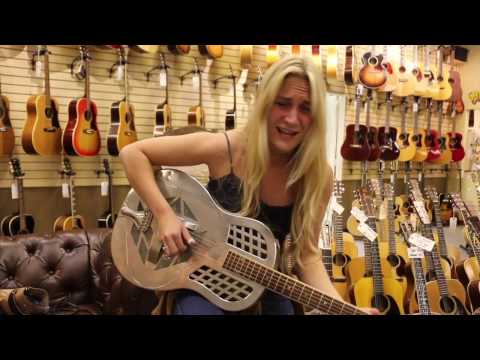 Sarah Rogo playing our 1930 National Tri-Cone Round Neck here at Norman's Rare Guitars