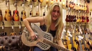 Sarah Rogo playing our 1930 National Tri-Cone Round Neck here at Norman's Rare Guitars
