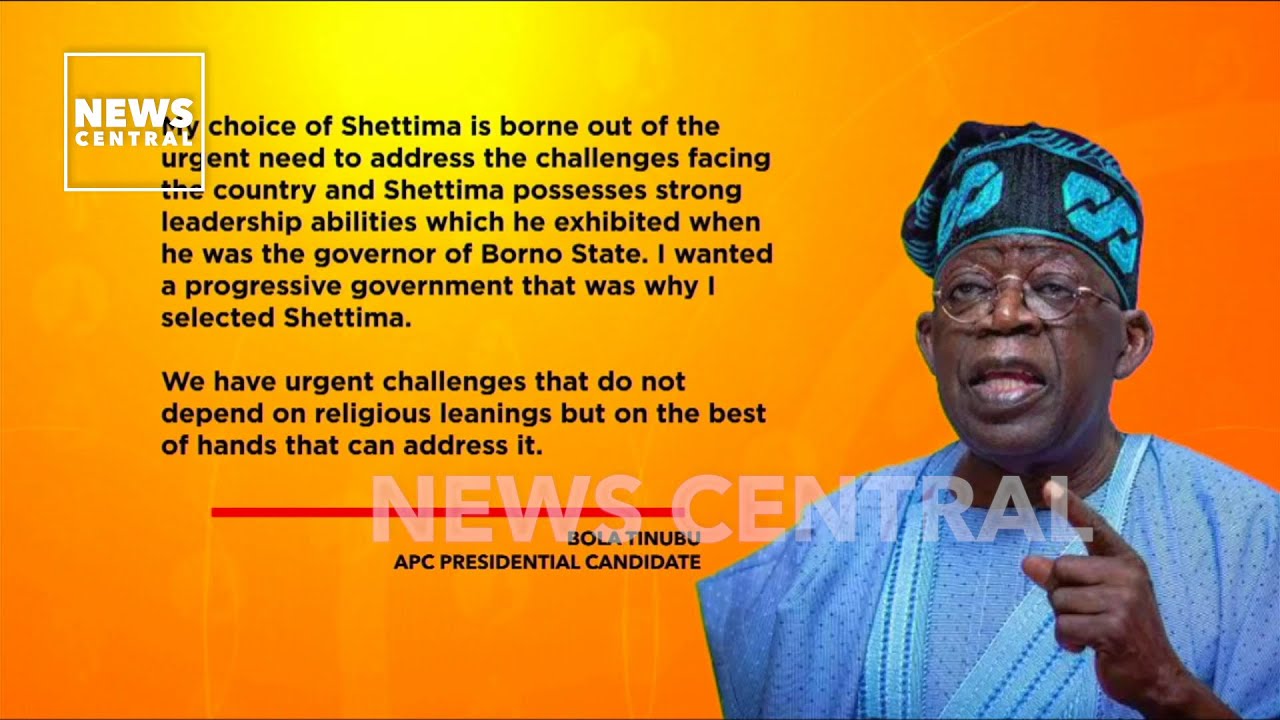 Muslim-Muslim Ticket: APC's Tinubu Explains Why He Chose Shettima As Running Mate