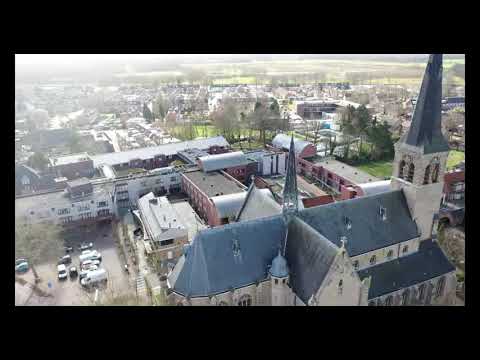 Aerial footage Kerk Antonius Abt Terheijden 4k/2160p