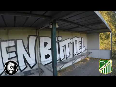 Fußball-Graffiti beim TSV Bienenbüttel - 2 Stehplatztribünen werden verschönert in Vereinsfarben