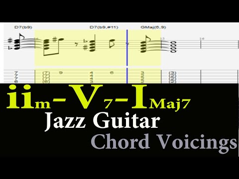 Jazz Guitar Chord Voicings 2-5-1 Progression In G
