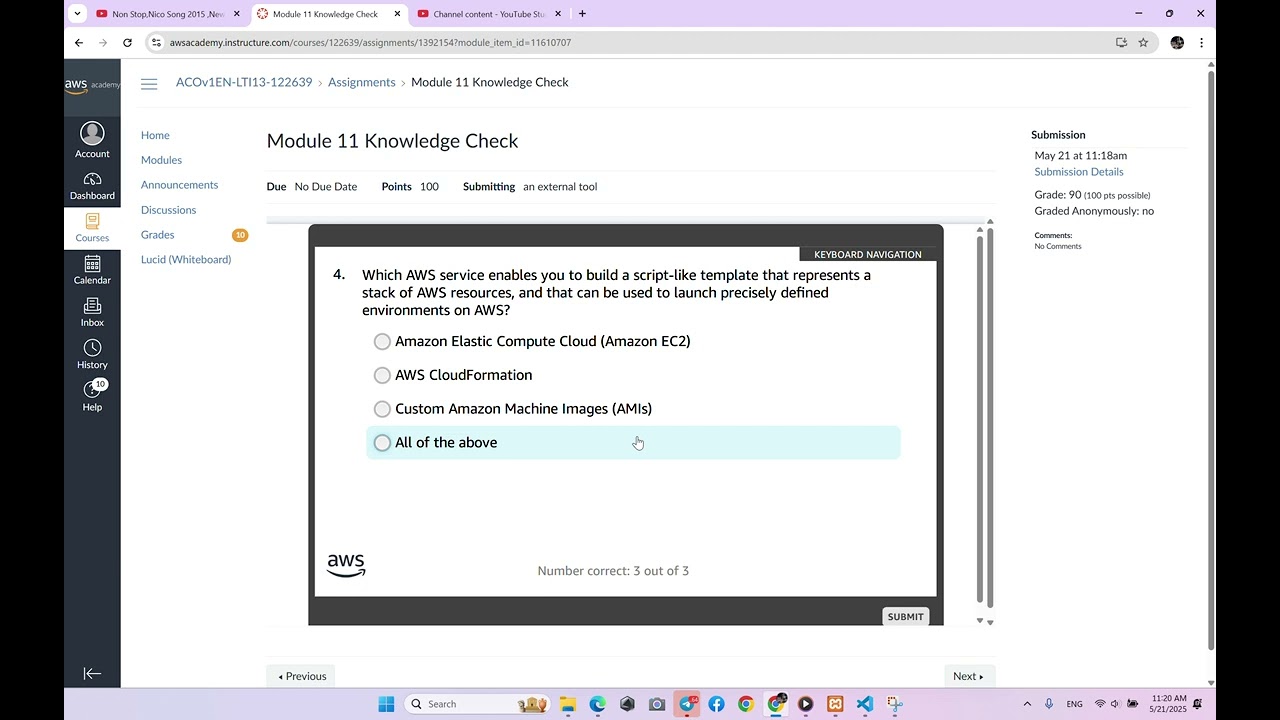Module 11 Knowledge Check | Creating Automated and Repeatable Deployments | AWS Cloud Operations