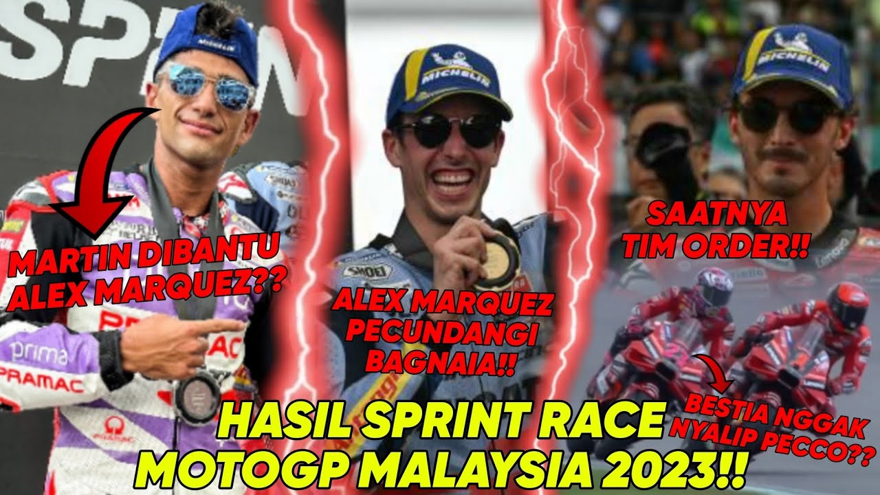 Hasil Sprint Race MotoGP Malaysia 2023: Alex Marquez Kalahkan Pesaing Gelar Juara😎Ducati Tim Order⁉️
